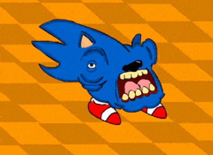 Bodiless Sanic Walking Slowly GIF