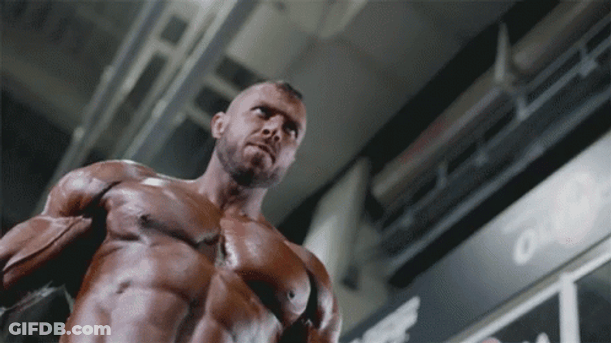 Bodybuilder Front Lateral Raises GIF
