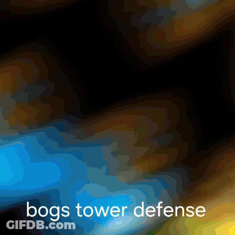 Bogs Tower Defense White Letters On Black GIF