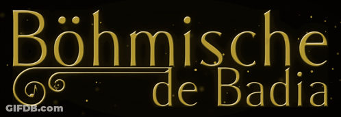 Bohmische De Badia Gold Letter Logo GIF