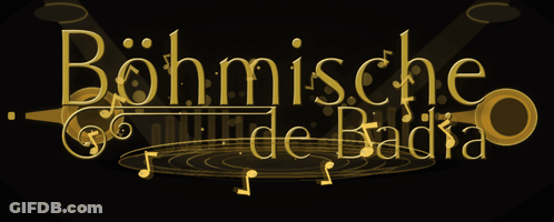 Bohmische De Badia Gold Sign On Black GIF