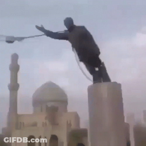 Boi Falling Statue Meme GIF