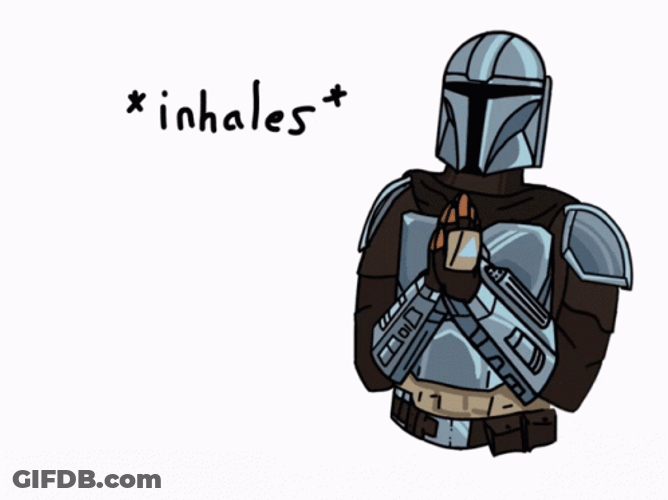 Boi Inhales Din Djarin Mandalorian GIF