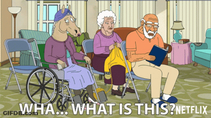 Bojack Horseman Confused Senile Man Woman GIF