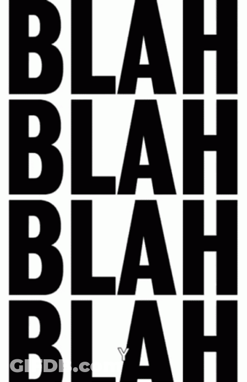 Bold Black Calligraphy Blah GIF
