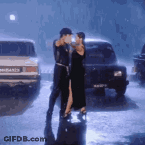 Bollywood Love Team Waltz Dancing In The Rain GIF