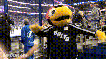 Bolt Mascot Standing With Arms Outstretched GIF