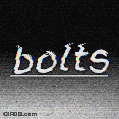 Bolts Word On Black Background GIF