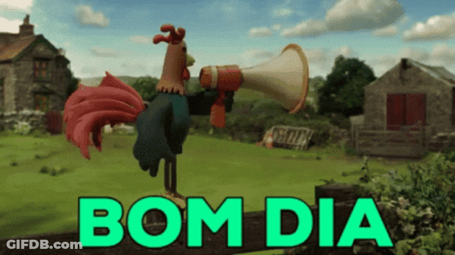Bom Dia Chicken Megaphone GIF