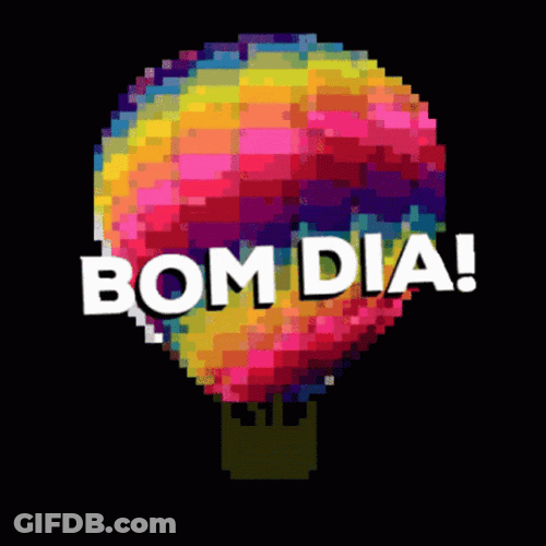 Bom Dia Hot Air Balloon Pixel GIF