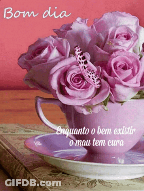 Bom Dia Pink Roses GIF