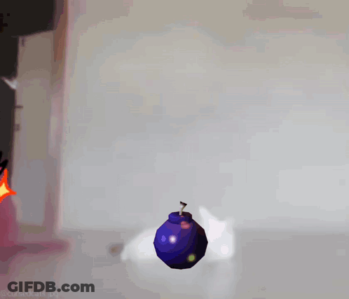 Bomb And Gift Box With Pink Ribbon GIF