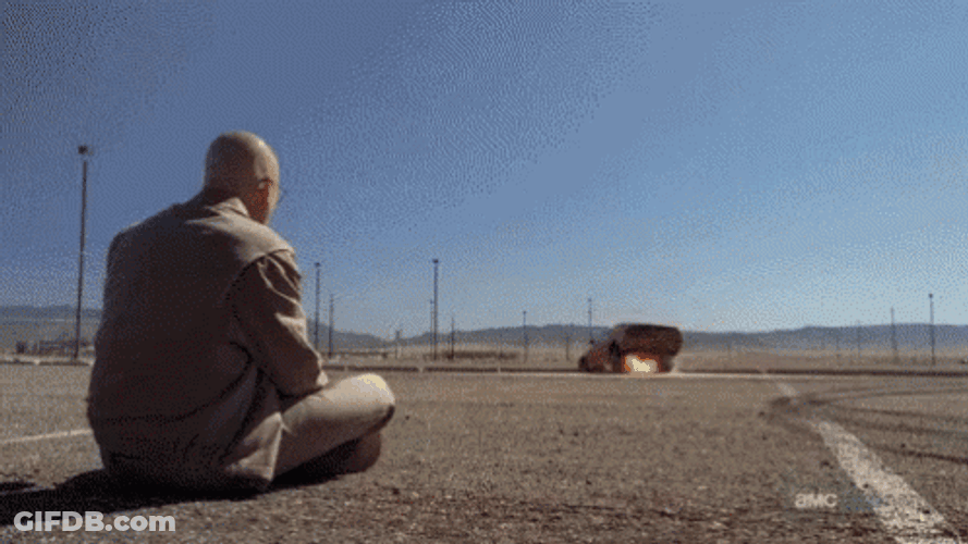 Bomb Explosion Ignites In Desert Road GIF