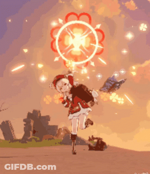 Bomb Explosion Magic Cast By Klee GIF