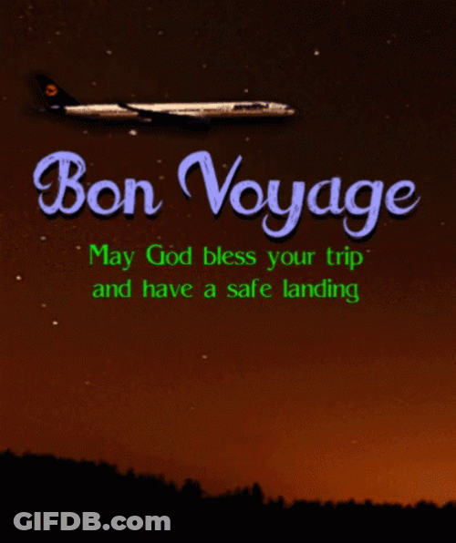 Bon Voyage Airborne Plane Mobile Art GIF