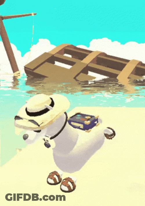 Bon Voyage Jumping Camel Animation GIF