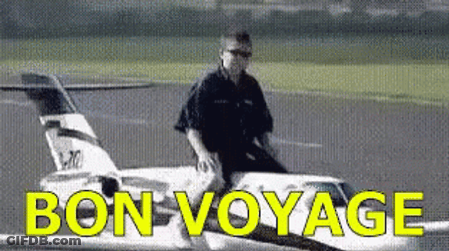Bon Voyage Riding Toy Plane GIF