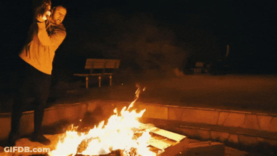 Bonfire Adding Fuel To The Fire GIF