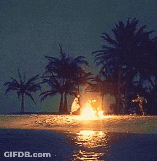 Bonfire By The Beach Dancing GIF