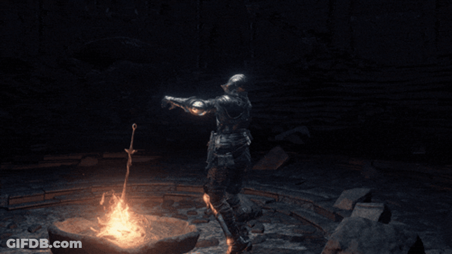Bonfire Ritual At Night GIF