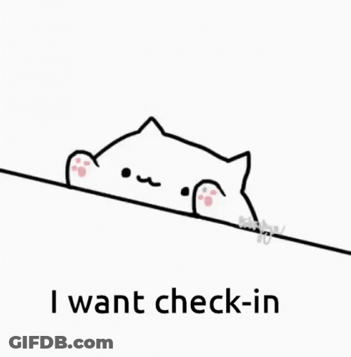 Bongo Cat I Want Check-In GIF