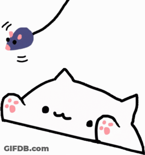 Bongo Cat Reaching The Mouse GIF