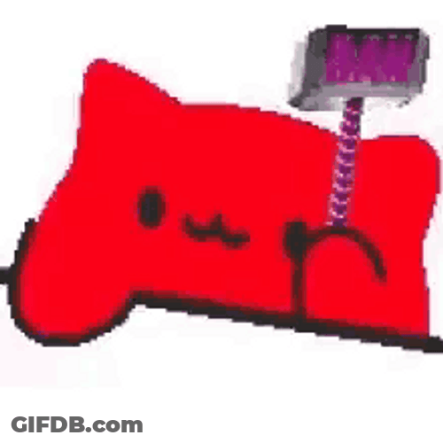 Bongo Cat Red Banned Hammer GIF