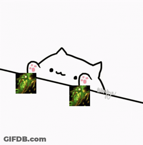 Bongo Cat Tapping Green Trinket GIF