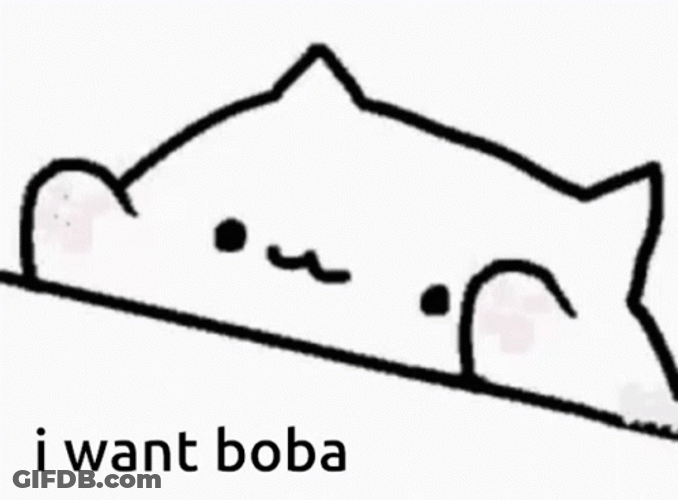 Bongo Cat Tapping I Want Boba GIF