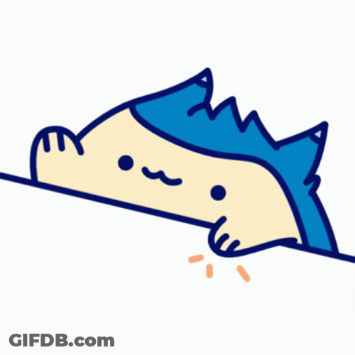 Bongo Cat With Blue Hair GIF