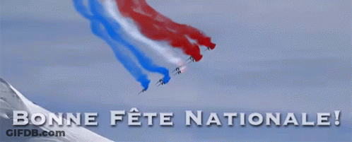 Bonne Fete Nationale Red Blue Smoke Planes GIF