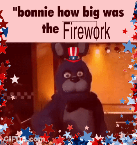 Bonnie From Five Nights At Freddy's In Uncle Sam Hat And Bow Tie GIF