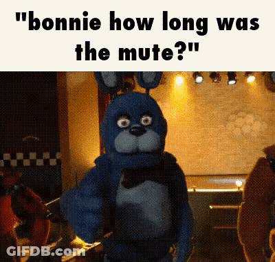 Bonnie From Five Nights At Freddy 'S Is Standing In A Room With Other Stuffed Animals And Giving The Middle Finger . GIF