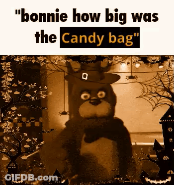 Bonnie From Five Nights At Freddy's With Hat And Scarf GIF