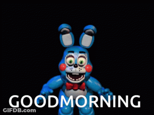 Bonnie From Five Nights At Freddy 'S With The Words Good Morning Below Him GIF