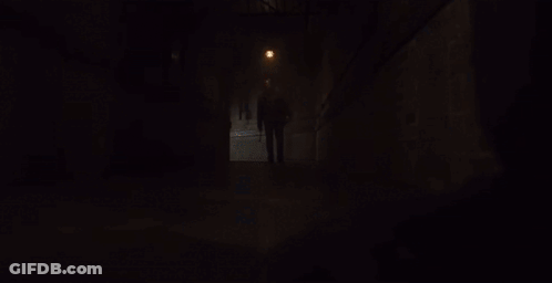 Bonnie Standing In Dark With Orange Eyes GIF