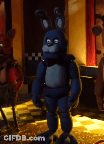 Bonnie The Bunny From Five Nights At Freddy's On Checkered Floor GIF