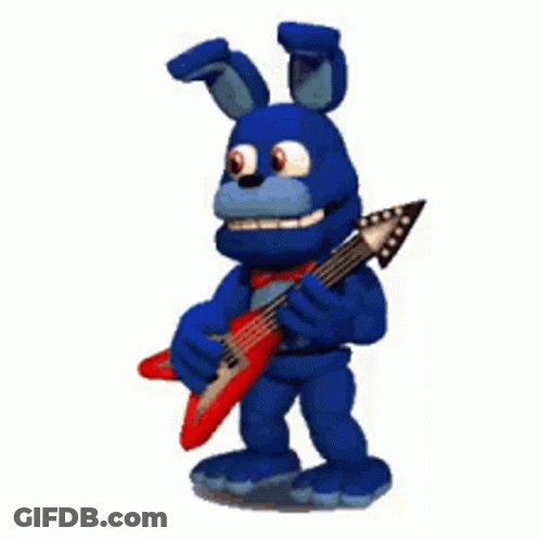 Bonnie The Bunny Playing Red Guitar GIF
