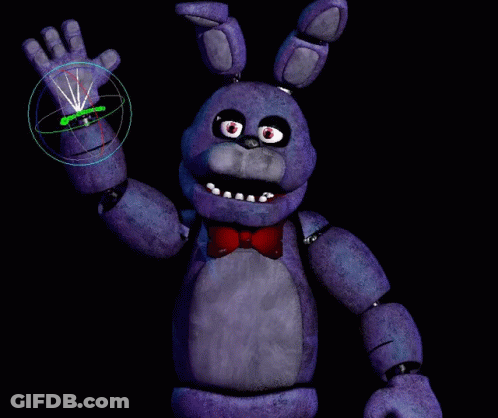 Bonnie The Bunny Waving In Dark GIF
