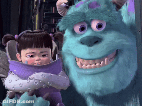 Boo And Sulley From Monsters Inc Are Hugging GIF