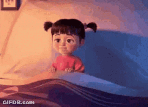 Boo From Monsters Inc Sitting In Bed GIF