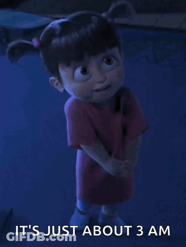 Boo From The Movie Monsters Inc Is Standing In The Dark GIF
