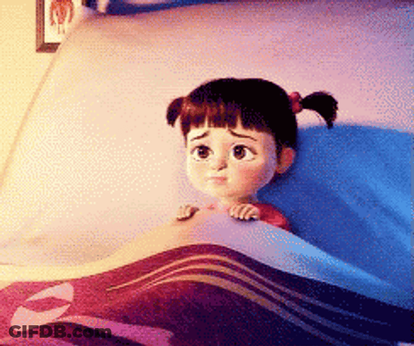 Boo Hides Under Blanket In Fear GIF
