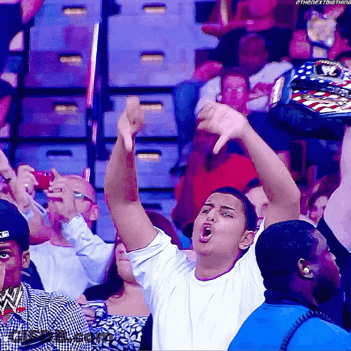 Boo This Man White Shirt Guy WWE Thumbs Down GIF