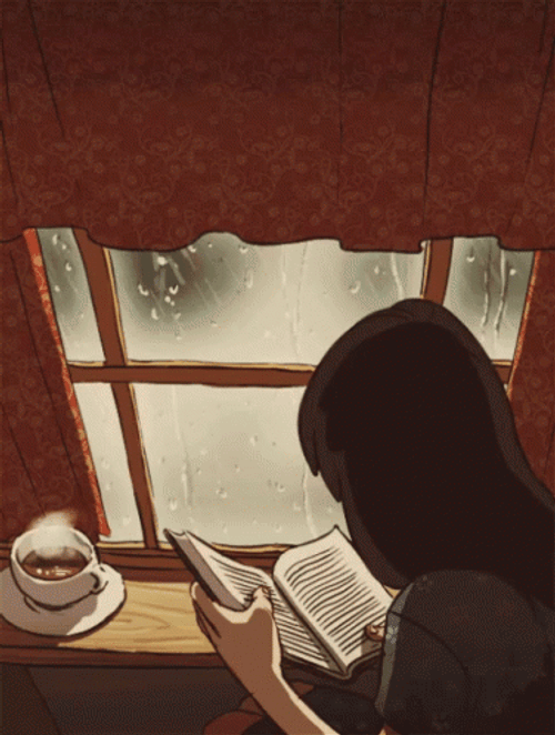 Book Aesthetic In Rain GIF
