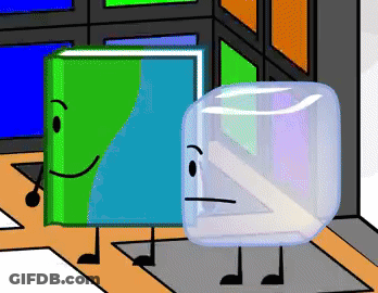 Book And Ice Cube Standing GIF