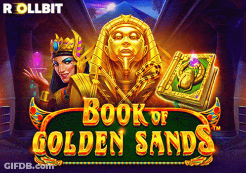 Book Of Golden Sands Slot With Pharaoh Woman GIF