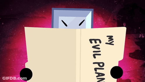 Book Saying My Evil Plan GIF