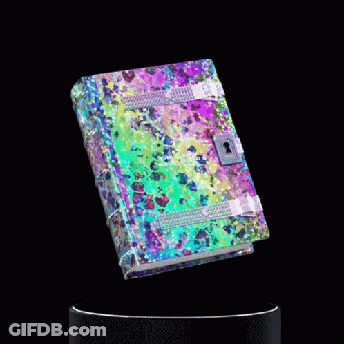 Book With Lock Saying Art Studio GIF