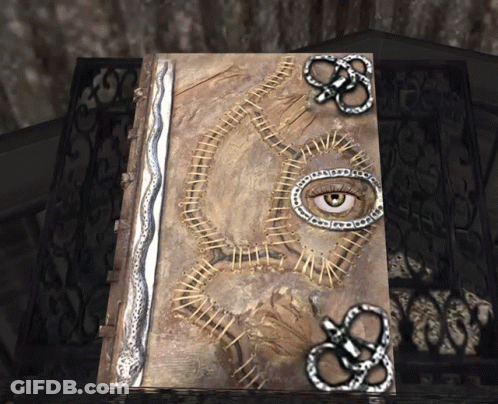 Book With Snake On Cover And Snake Eye GIF